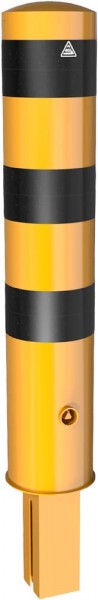 Stahlrohrpoller Ø 193 mm, herausnehmbar mit Dreikantverschluss (gelb/schwarz)