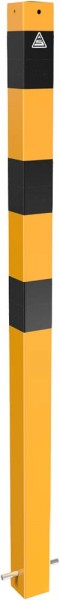 Absperrpfosten Stahlrohr 70 x 70 mm, ortsfest (gelb/schwarz)