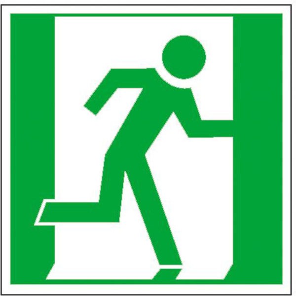 Langnachleuchtende Bodenmarkierung Fluchtwegsymbole mit Pfeil