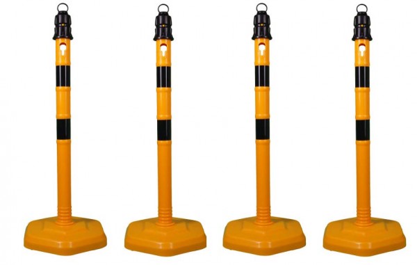 Kettenpfosten-Set MultiMax (4 Pfosten, mit Streifen)