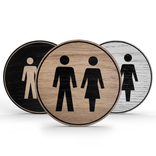 Tello® Wood Holzschild rund mit Piktogramm
