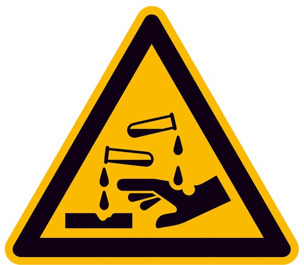 Warnschild Warnung vor ätzenden Stoffen