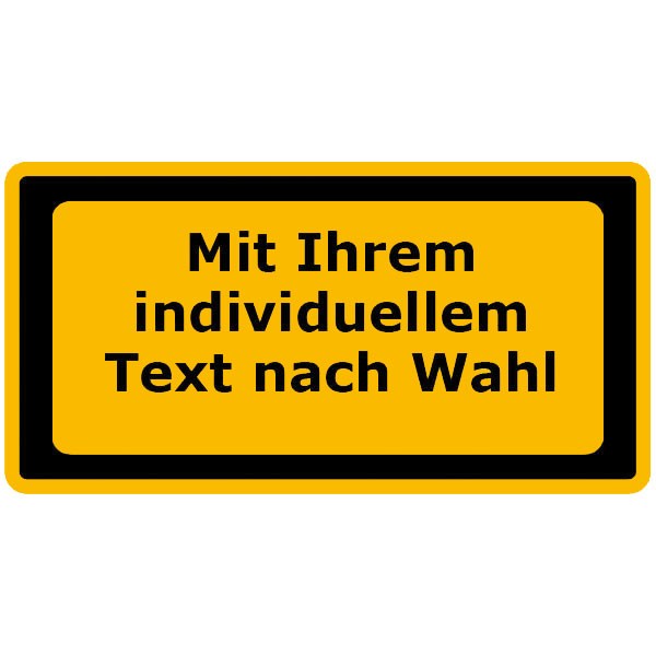 Warn-Zusatzschild - Laserkennzeichnung mit Text nach Wahl