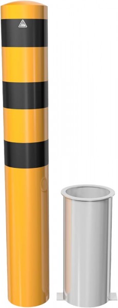 Stahlrohrpoller Ø 193 mm, herausnehmbar ohne Verschluss (gelb/schwarz)