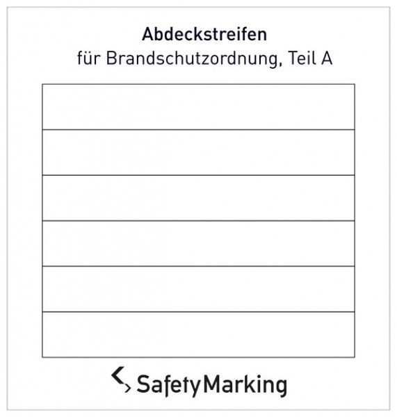 Etiketten - Brandschutz Abdeckstreifen