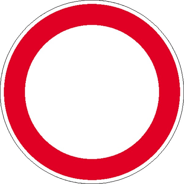 Verkehrsschild Verbotszeichen blanko, zur Selbstbeschriftung zur Selbstbeschriftung