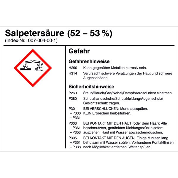 Gefahrstoffetiketten zur innerbetrieblichen Behälterkennzeichnung