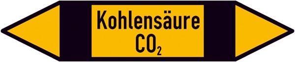 Rohrleitungskennzeichnung Gruppe 5, Nichtbrennbare Gase, (schwarz, gelb, schwarz) groß