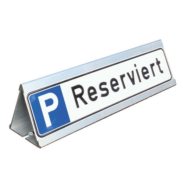 Parkplatzbegrenzung mit Schilderhalter