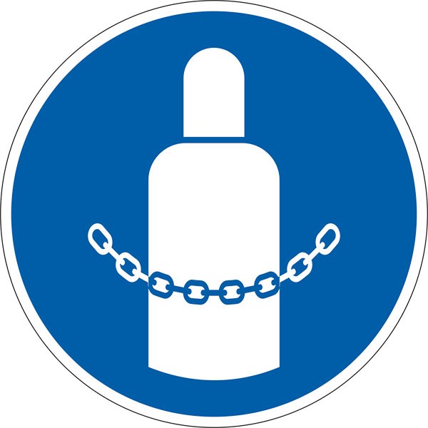 Gebotsschild Gasflaschen sichern