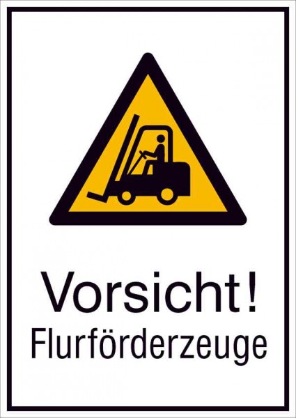 Warn-Kombischild Vorsicht! Flurförderzeuge