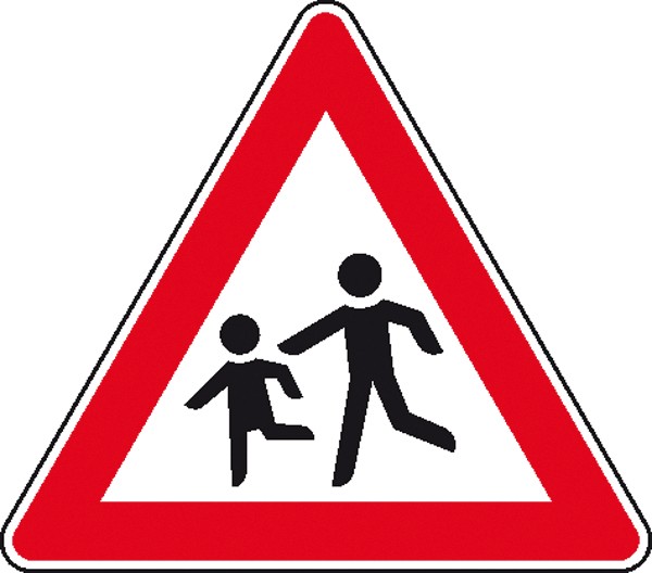 Verkehrszeichen - StVO Nr. 136-10 Kinder (Aufstellung rechts)