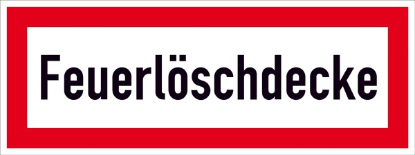 Hinweisschild Feuerwehr Feuerlöschdecke