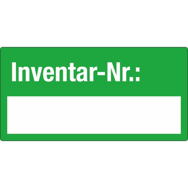 Inventarschild Inventar-Nr. (rechteckig)