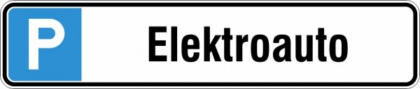 Parkplatzschild Symbol: P, Text: Elektroauto
