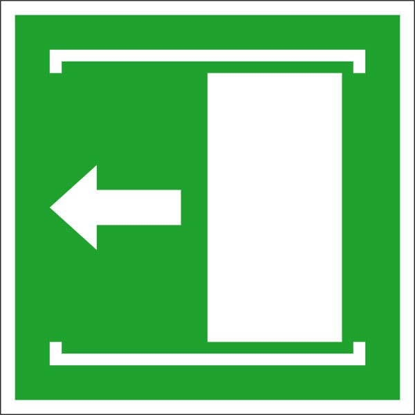 Fluchtwegschild Schiebetür öffnet nach links