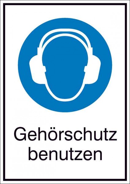 Gebotsschild Kombischild Gehörschutz benutzen