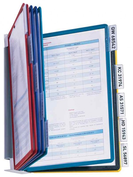 Durable Sichttafel-Wandhalter Vario Wall 10 mit 10 eingefassten Sichttafeln DIN A4