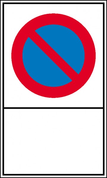 Haltverbotsschild Symbol: Eingeschränktes Haltverbot mit Freifläche zur Selbstbeschriftung