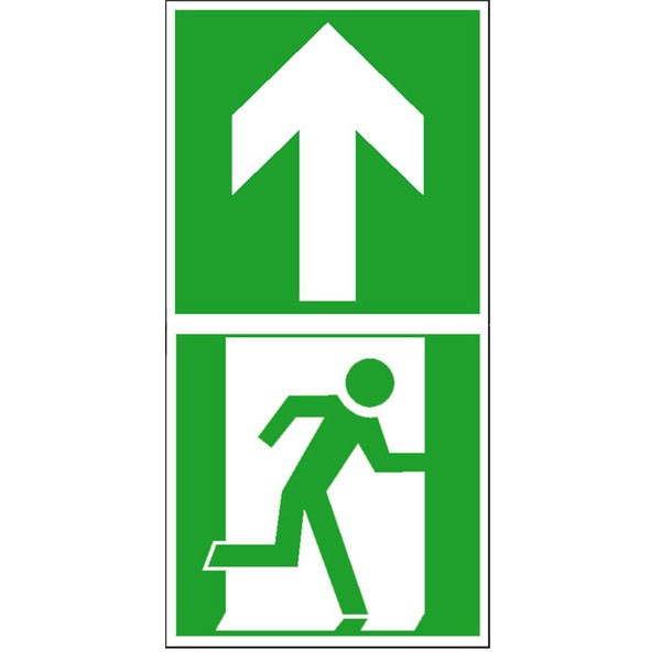 Langnachleuchtende Bodenmarkierung Fluchtwegsymbole mit Pfeil