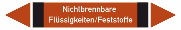 Rohrleitungskennzeichnung Gruppe 9, Nichtbrennbare Flüssigkeiten (schwarz, braun, schwarz), klein