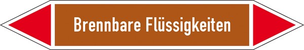Rohrleitungskennzeichnung Gruppe VIII Brennbare Flüssigkeiten (braun, rot) groß