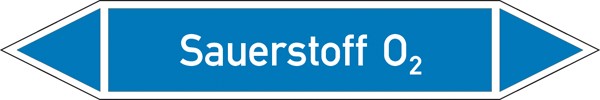 Rohrleitungskennzeichnung Gruppe 0 Sauerstoff (blau) klein