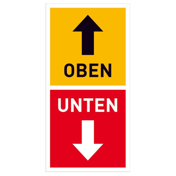 Verpackungsetiketten Oben Unten