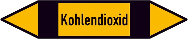 Rohrleitungskennzeichnung auf Bogen Gruppe 5, Nichtbrennbare Gase, (schwarz, gelb, schwarz)