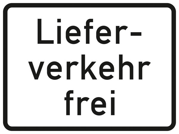 Verkehrszeichen - StVO Lieferverkehr frei