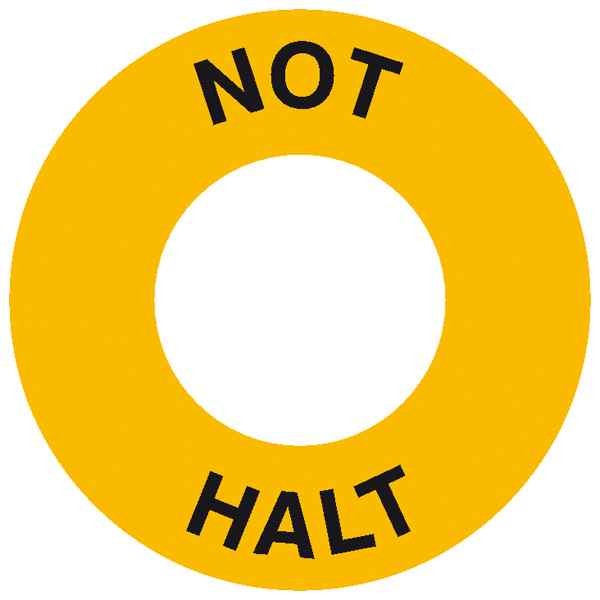 Maschinenkennzeichnung - Not Halt - gelb/schwarz, Text: Not Halt Kunststoff, selbstklebend