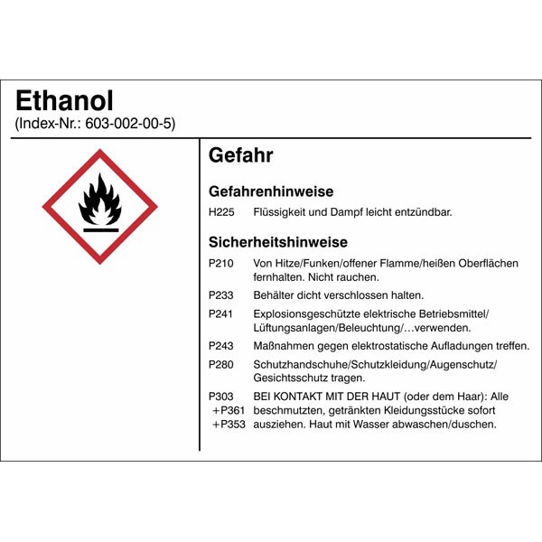 Gefahrstoffetiketten zur innerbetrieblichen Behälterkennzeichnung