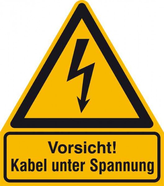 Warn-Kombischild Vorsicht! Kabel unter Spannung