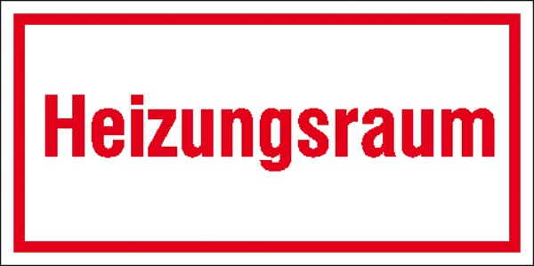 Hinweisschild Heizungsraum
