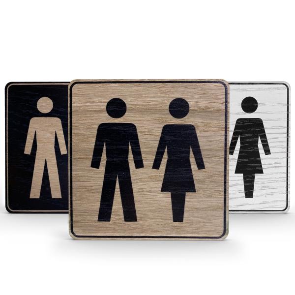 Tello® Wood Holzschild eckig mit Piktogramm
