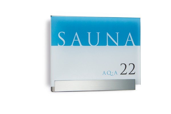 CLEAR Türschild mit einer Schiene