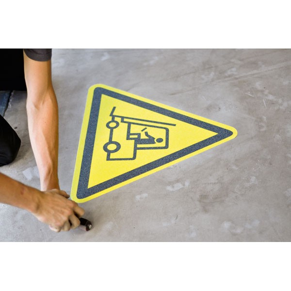 m2-Antirutschbelag Bodenkennzeichnung mit Verbots-, Gebots- und Warnzeichen