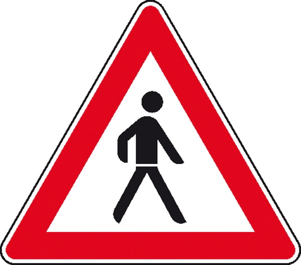 Verkehrszeichen - StVO Nr. 133-20 Fußgänger (Aufstellung links)