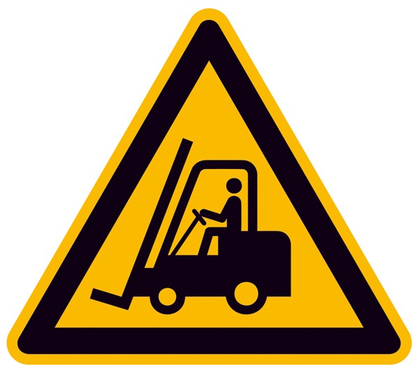 Warnschild Warnung vor Flurförderzeugen