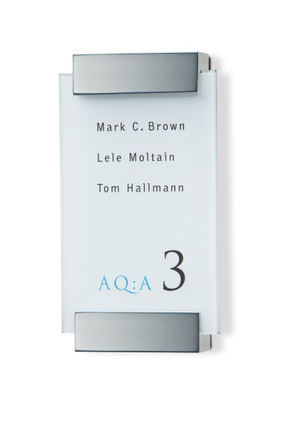 CLEAR Türschild mit zwei Schienen