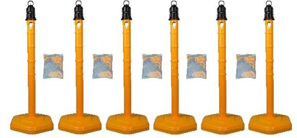 Kettenpfosten-Set MultiMax (6 Pfosten, ohne Streifen)