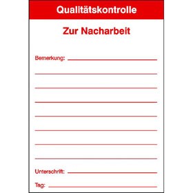 Etiketten zur Feststellung der Qualitätsprüfung