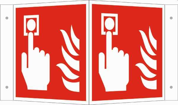 Brandschutzschild- Winkel Brandmelder