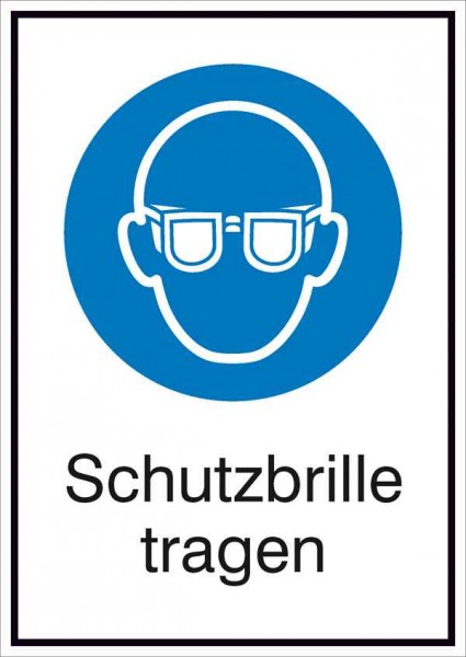 Gebotsschild Kombischild Schutzbrille tragen