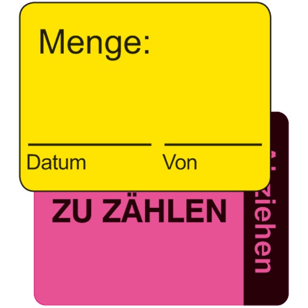 Zweiteilige Kennzeichnungsetiketten, auf Rolle