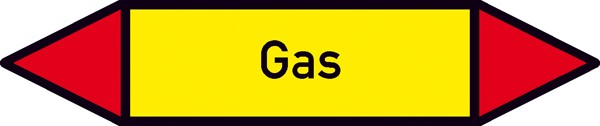 Rohrleitungskennzeichnung Gruppe IV Brennbare Gase (gelb, rot) klein