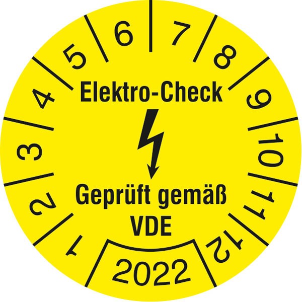 Prüfplakette Elektro-Check Geprüft gemäß VDE