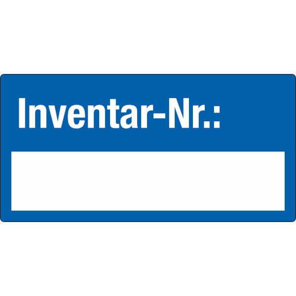 Inventarschild Inventar-Nr. (rechteckig)