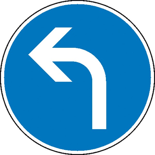 Verkehrszeichen - StVO Nr. 209-10 Vorgeschriebene Fahrtrichtung links