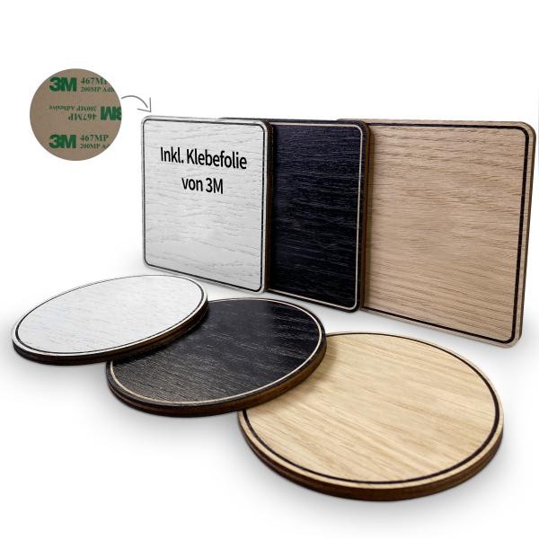 Tello® Wood Holzschild rund mit Piktogramm